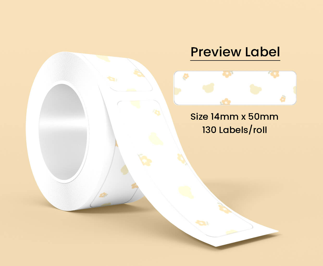 Thermal Label Pattern Little Bear 14mm*50mm