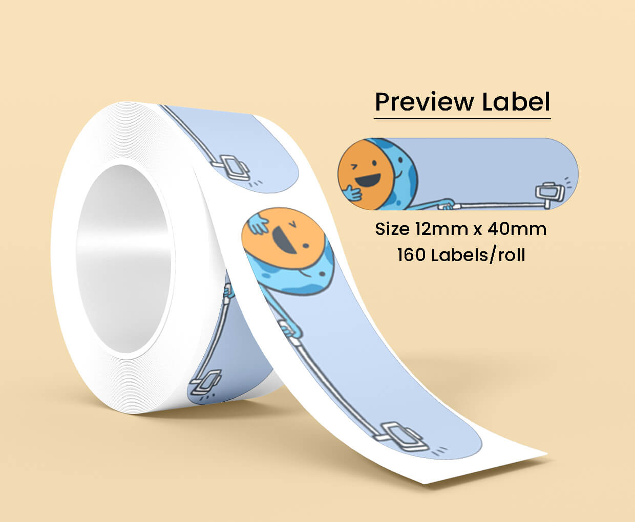 Thermal Label Pattern Cosmos B 12mm*40mm