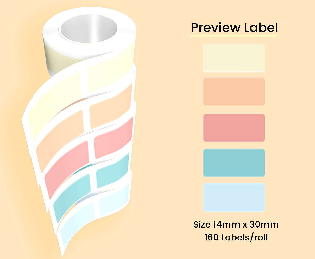 Thermal Label Pattern Jelly 14mm*30mm (5 rolls / pack)