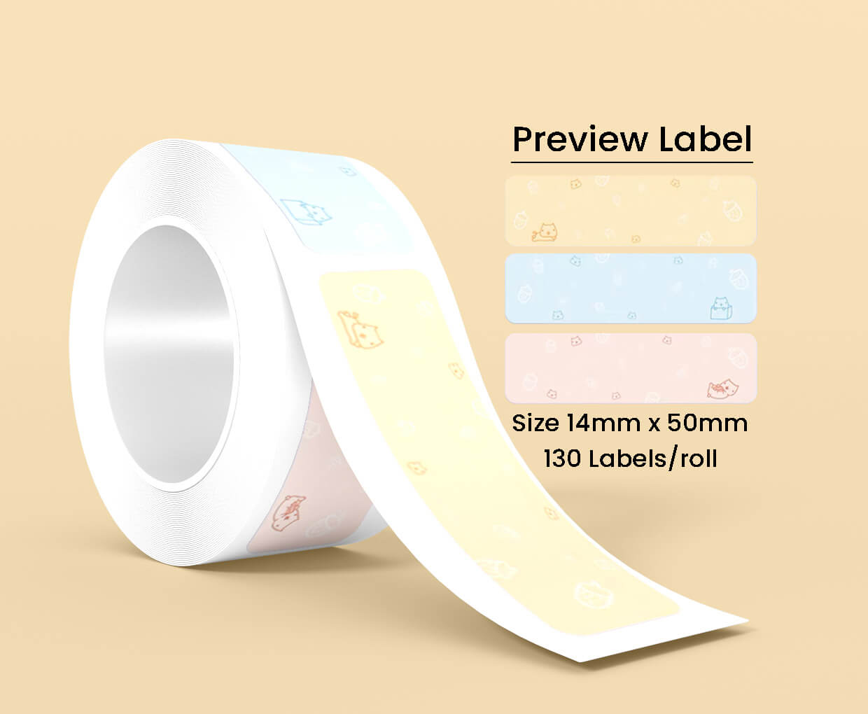 Thermal Label Pattern Little Hamster 14mm*50mm