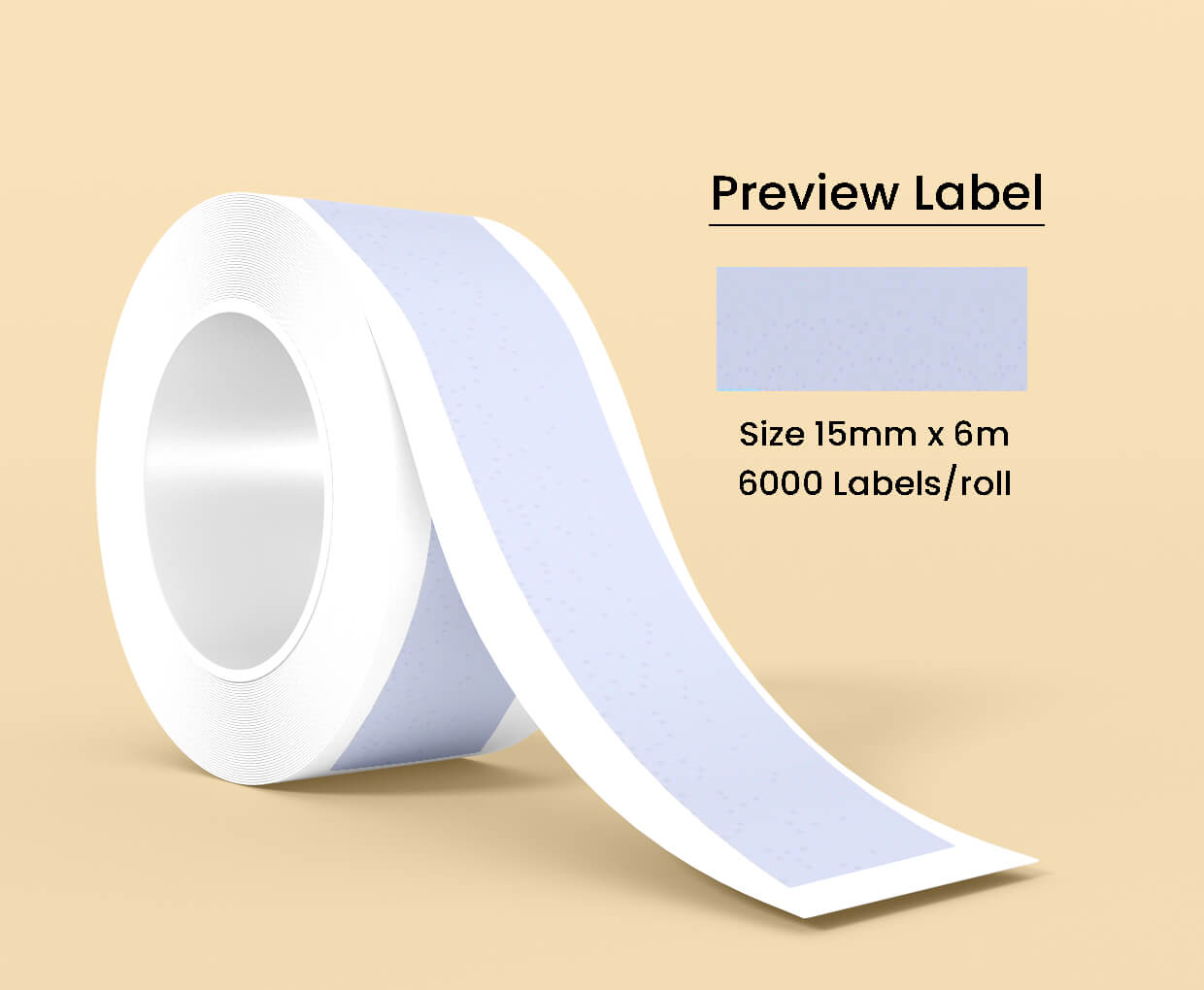 Continuous Thermal Label Pattern Lavender 15mm*6m