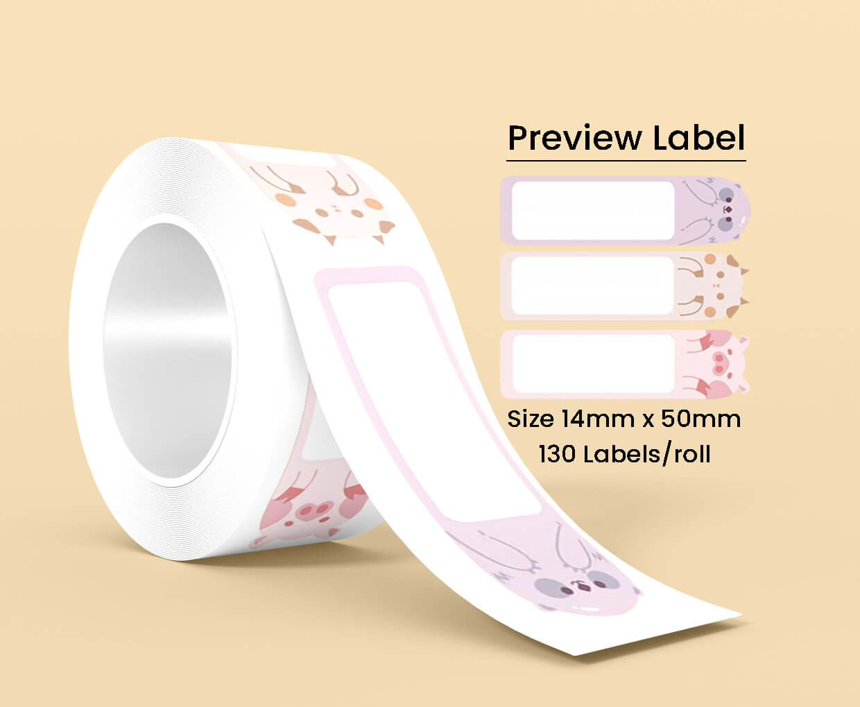 Thermal Label Pattern Pets 14mm*50mm