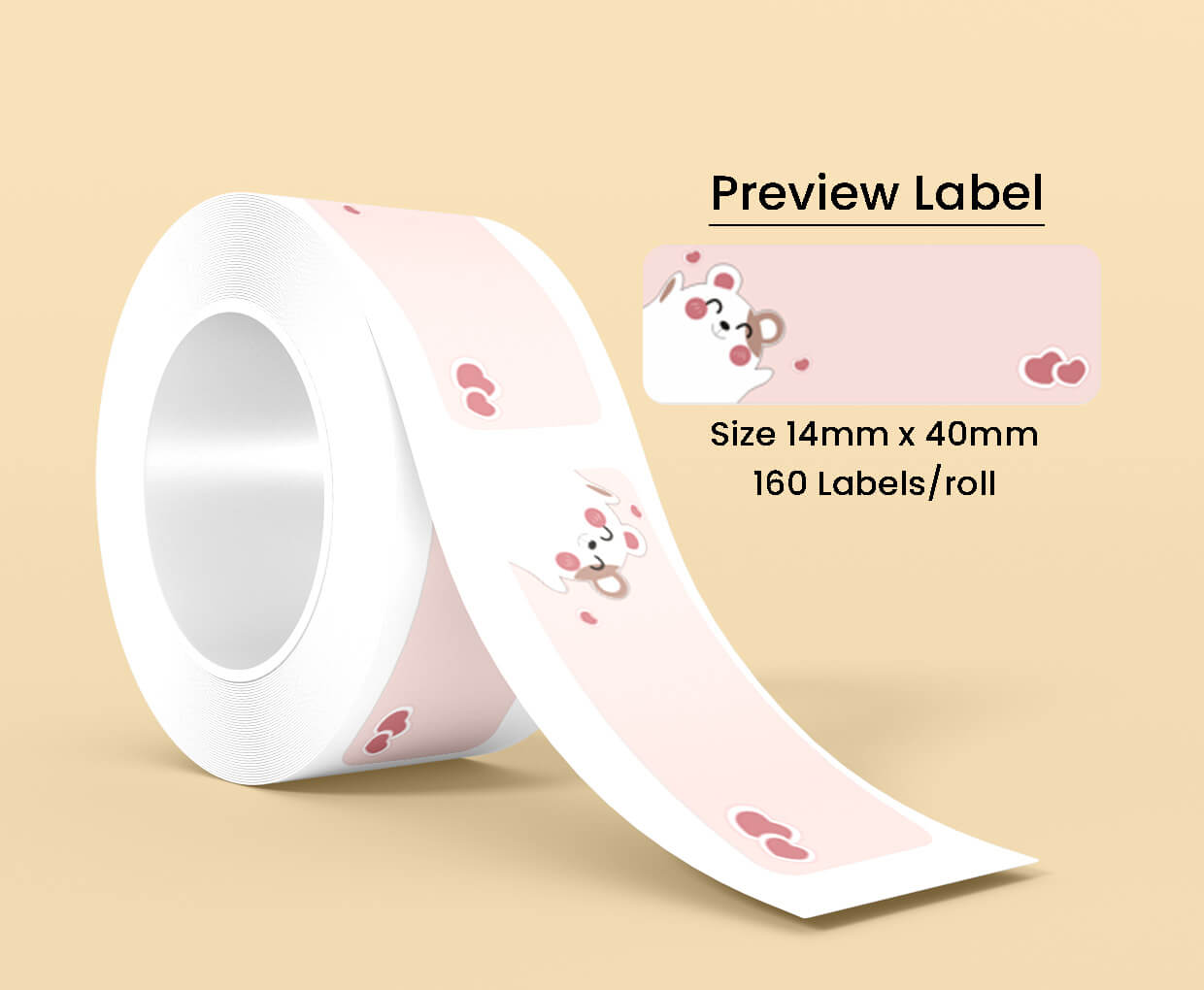 Thermal Label Pattern H Favourite 14mm*40mm