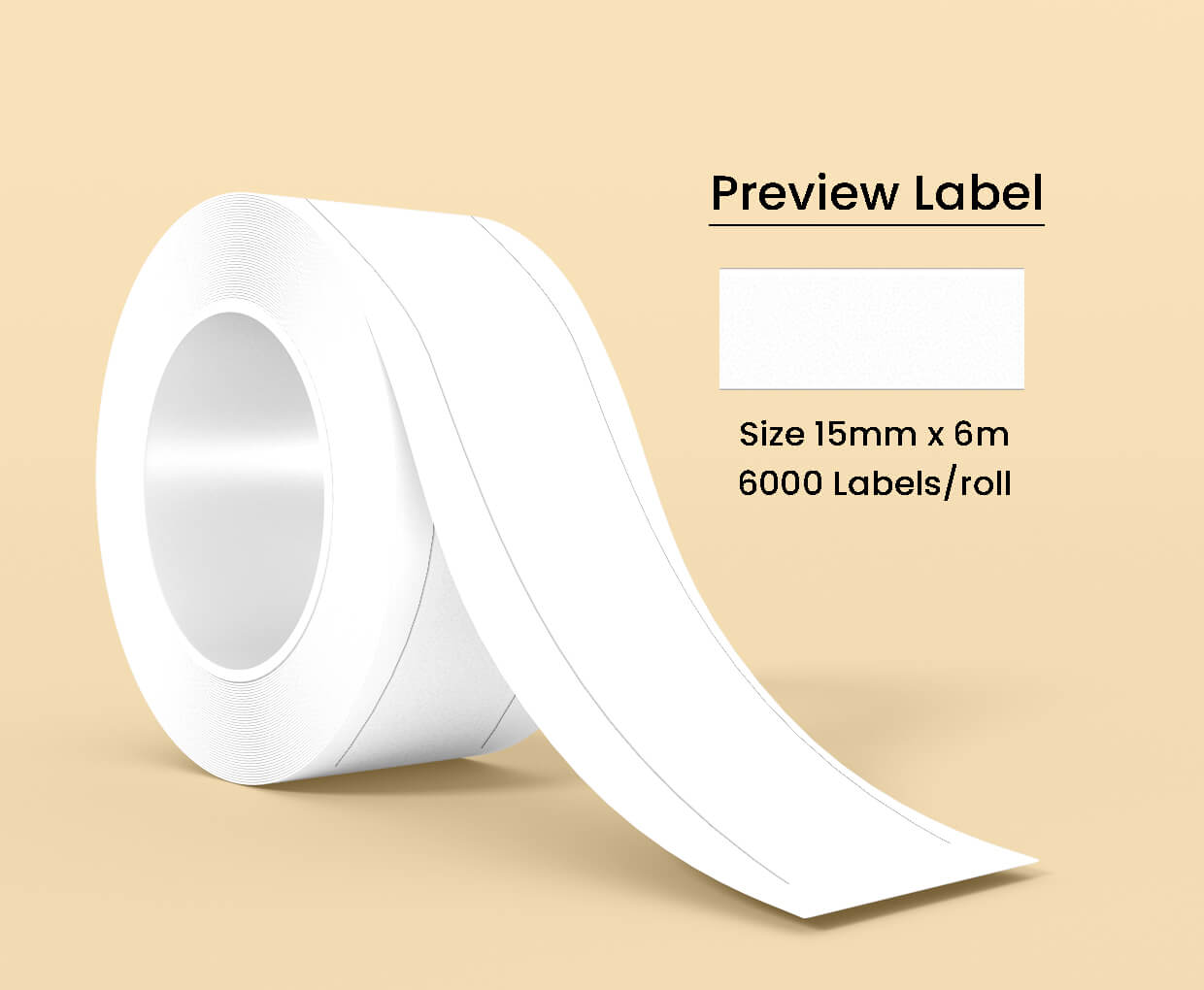 Continuous Thermal Label Pattern White 15mm*6m