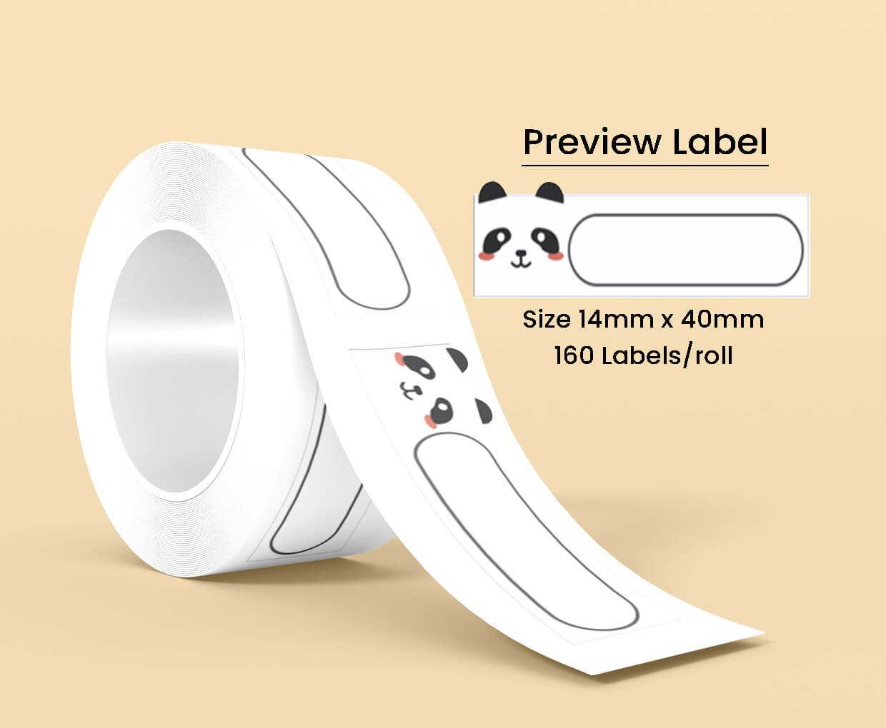Thermal Label Pattern Q Meng P 14mm*40mm