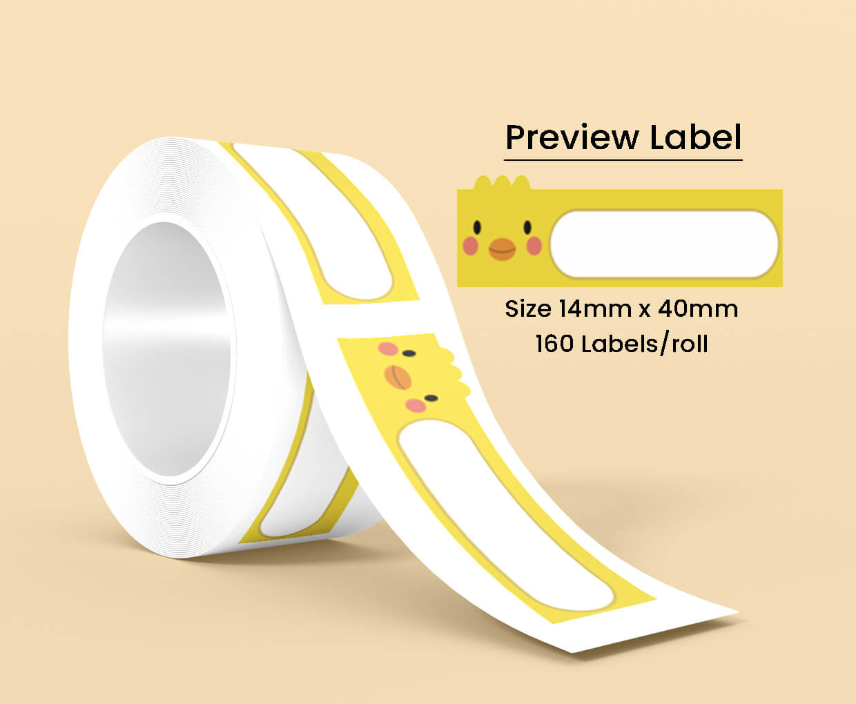 Thermal Label Pattern Q Meng Q  14mm*40mm