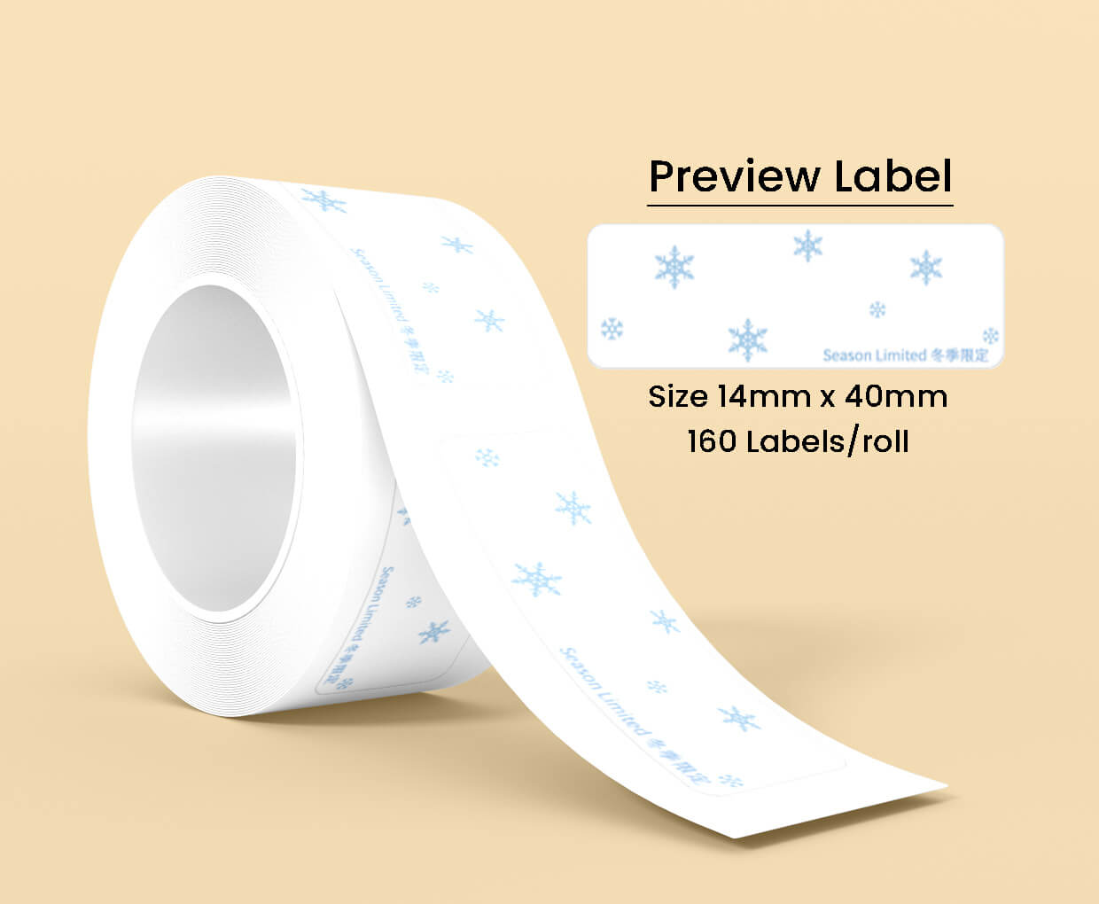 Thermal Label Pattern Silver Millet 14mm*40mm